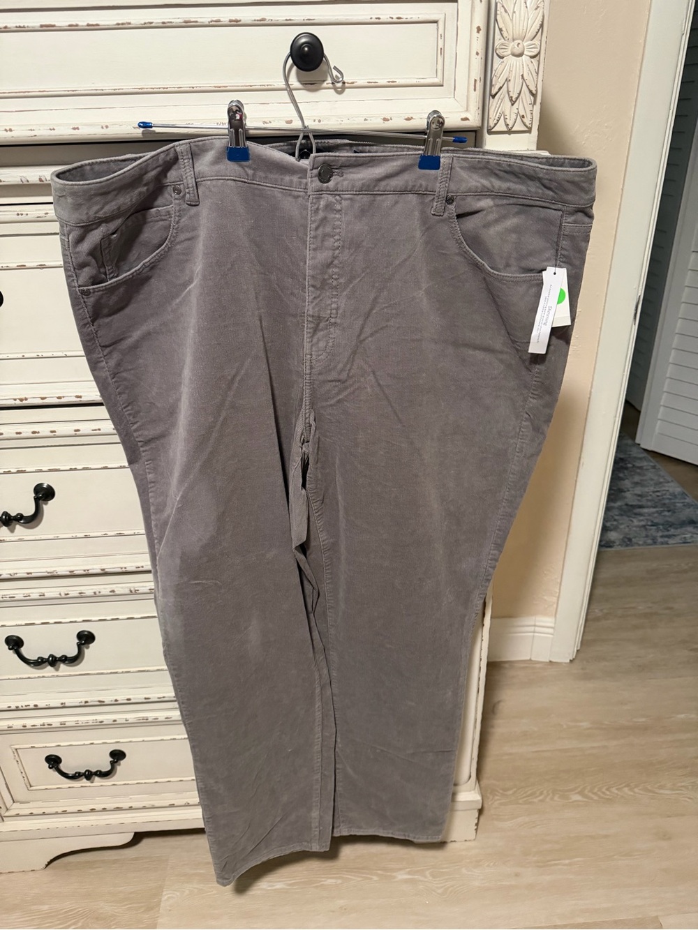 Talbots Gray Corduroy Straight-Leg Pants